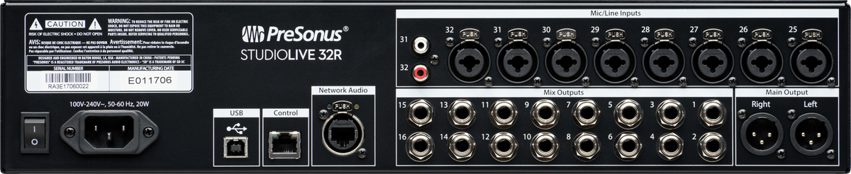 StudioLive® 32R Digital Rack Mixer – PreSonus